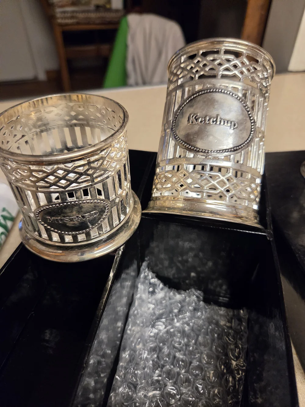 Godinger Silver-Plated Lattice Condiment Holders - Silver